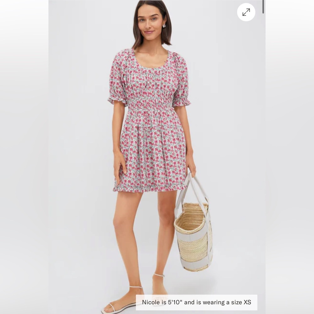 HYACINTH HOUSE Red Dahlia Floral Dorothy Mini Dress